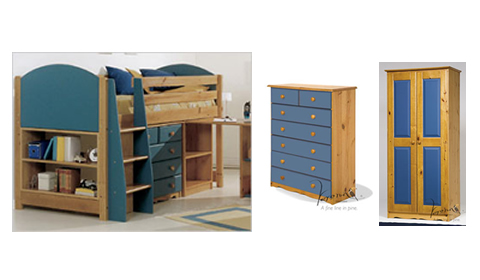 Verona Midsleeper Complete Bedroom Set | Blue